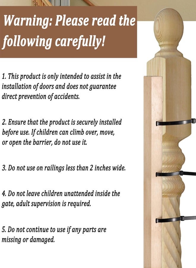 DANHMAO No Hole Stairway Baby Gate Adapter-1Pcs Solid Wood Extra Tall Universal Banister Adapter Kit for Round & Square Banister Gates up to 37in - Image 5